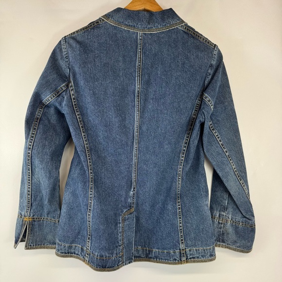 Anne Klein vintage denim tailored denim blazer, Bloomingdale’s y2kSz 6 Petite - Picture 3 of 17